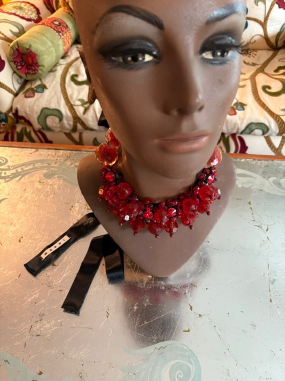 MARNI Red Beaded Statement Necklace - Women Jewelry